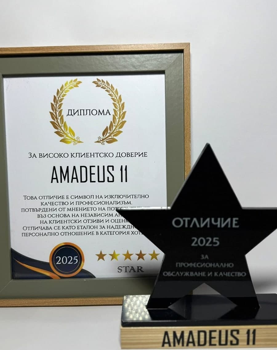 Диплом за высокое доверие клиентов — AMADEUS 11, 2025